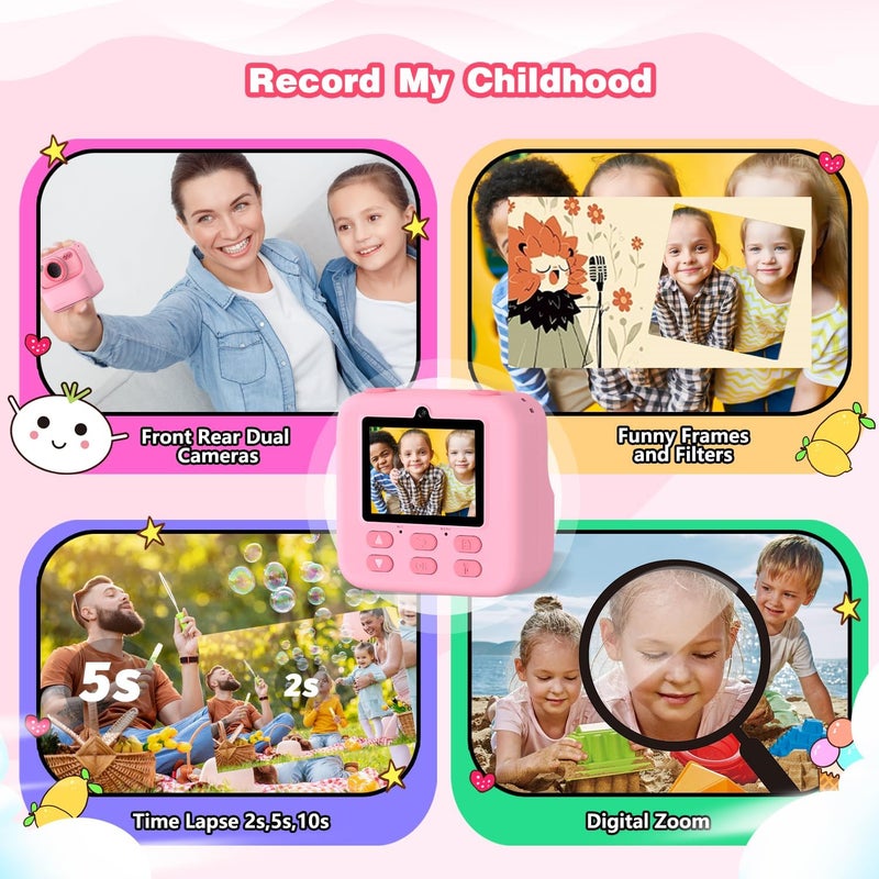 masterbee Kid Camera Instant Print Photo, Birthday Gifts for Girls and Boys, Kids Digital Camera Toys, 1080P HD Video, 3 4 5 6 7 8 9 10 11 12 Year Old Boy Gifts/Girl Gifts - Image 3